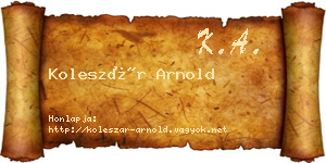 Koleszár Arnold névjegykártya