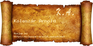 Koleszár Arnold névjegykártya